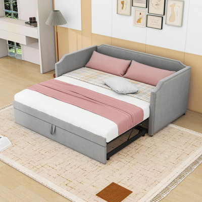 Twin Upholstered Daybed with Lift-Up Trundle Bed