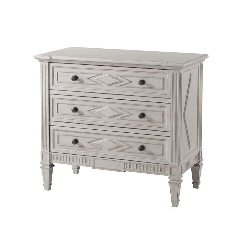 Tavel 3 - Drawer Nightstand, White