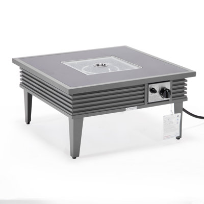 Kliyah Square Aluminum Propane Smokeless Fire Pit Table