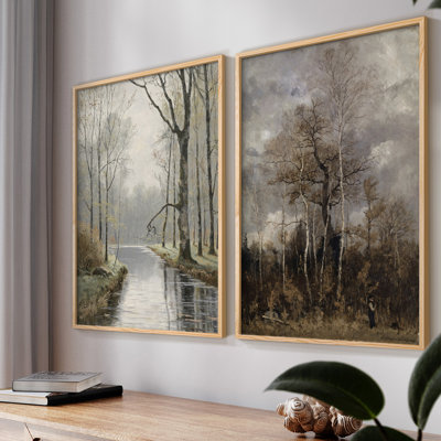 «Vintage Landscape XIX», 2 pièces sur papier