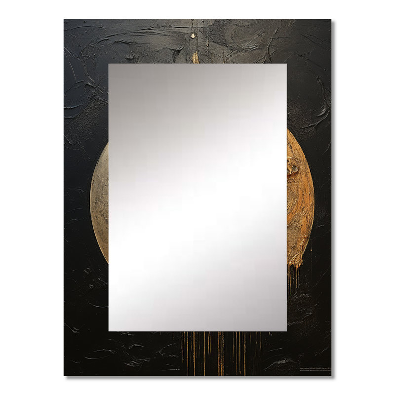 Bronze décoratif Moon Beam II - miroir mural lune, miroir doré, impression d'art en métal, 32 po x 24 po