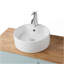 Lavabo vasque de salle de bain rond 15,7 "x 5,7", lavabo rond de comptoir de salle de bain blanc, lavabo en céramique, blanc brillant