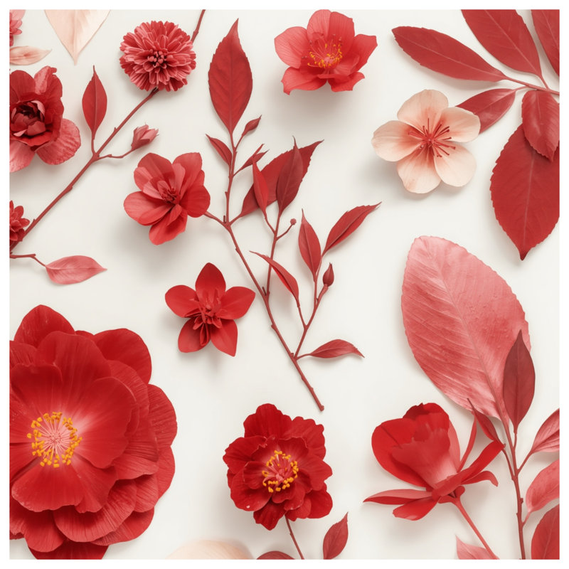 Édredon rouge à motif floral, Twin Extra Long