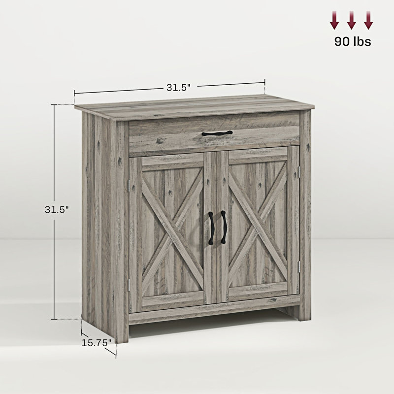 Buffet avec armoire de rangement, Gris délavé