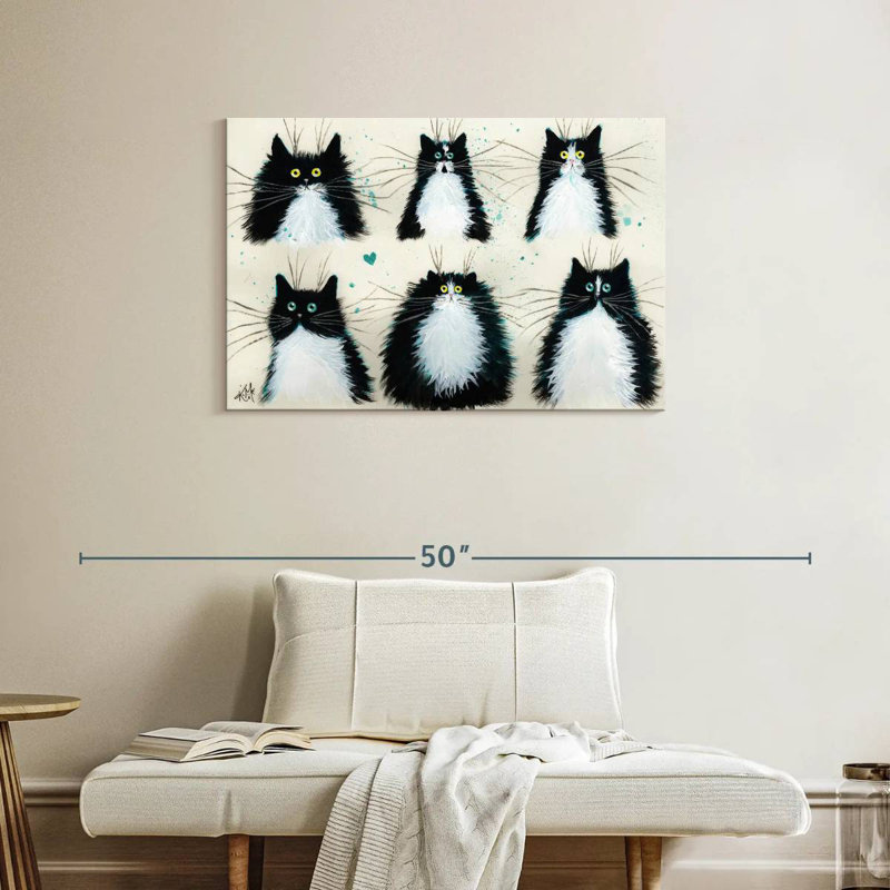 Brampt Tuxedo Cats, 24" H x 36" W
