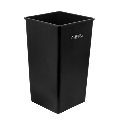 Restaurantware-Clean Tek Professional 50 Gallon Trash Can, 1 Square Waste Basket - Space Saving, Heavy-Duty, Black Plastic Garbage Bin, For Commercial Space, Office, Store, Restaurant, And More
