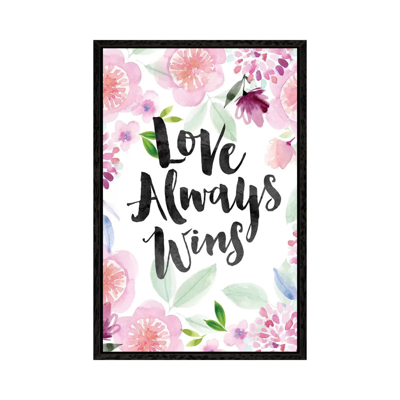 Love Always Wins by Stephanie Ryan - Painting on Canvas, Black Floater Framed, 66.04cm H x 45.72cm W x 3.81cm D