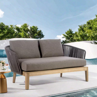 Naely 59.06'' Wicker Outdoor Loveseat