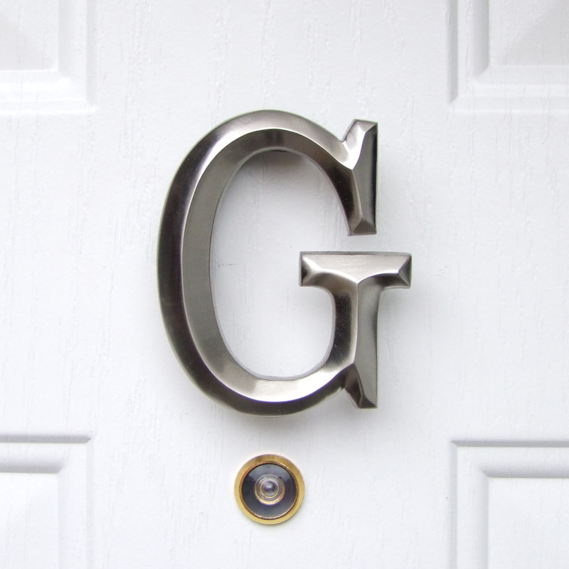 Heurtoir de porte lettre monogramme, Nickel, G