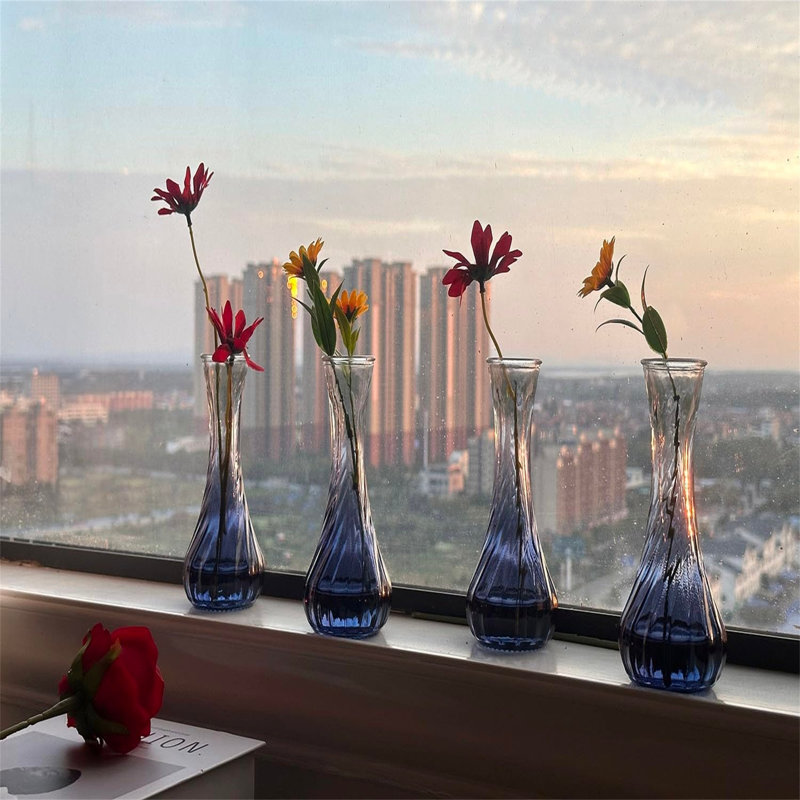 Dalyah Glass Floor Vase, Blue