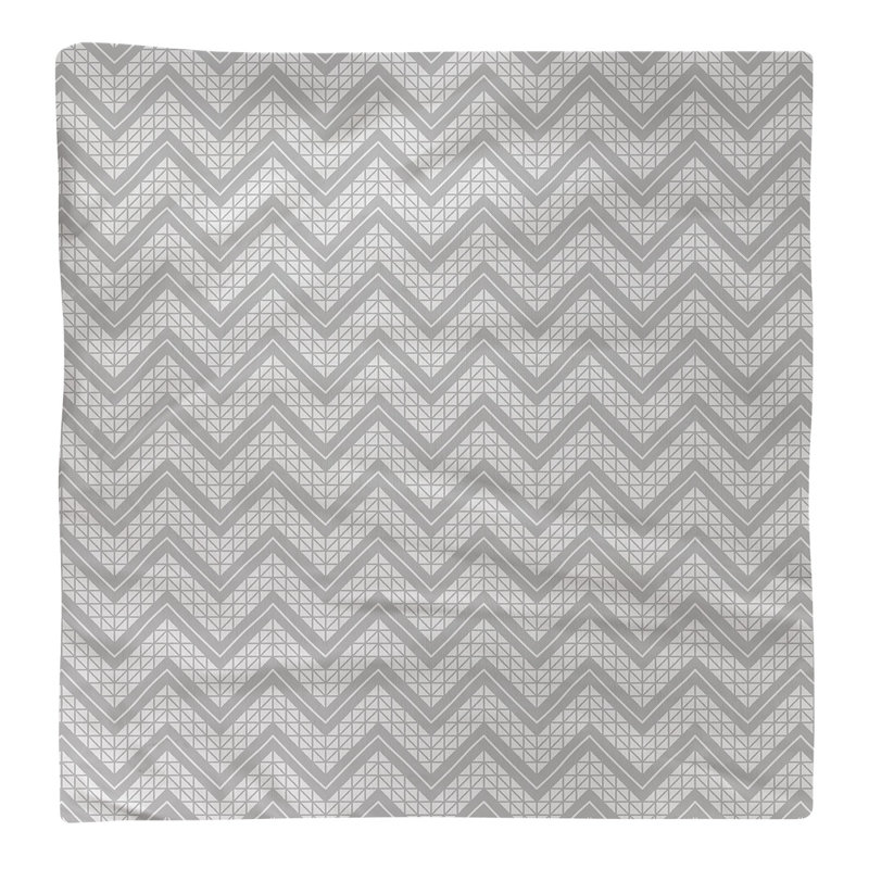Serviette en coton à motif à chevrons à la main Stephenie, Gris clair, 10 po x 10 po