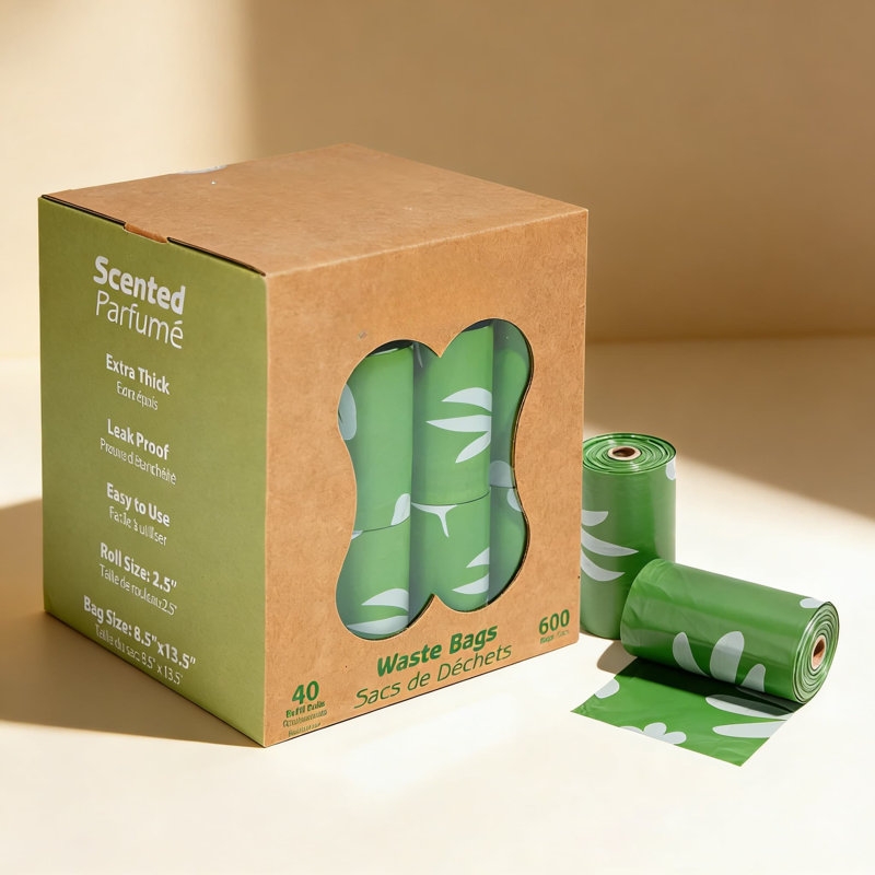 Eco-Friendly Dog Poop Bags With 50% Recycled Content, Leak-Proof & Lavender Scented, Compatible With All Leash Dispensers, 600 Count