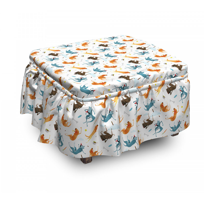 Housse pour repose-pieds pour chiens amusants