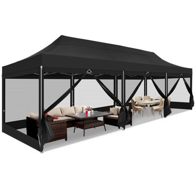 10x30 FT Pop up Canopy Tent with Sidewalls, Heavy Duty Easy Set up