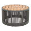 Table basse fonctionnelle et fonctionnelle avec structure en fer - 13,97 po de hauteur pour le bureau à domicile nécessitant peu d'entretien en bois et hauteur grise, conception intemporelle