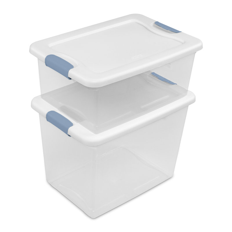 Sterilite Plastic Clear Stackable Latching Storage Box Container