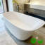 63" Freestanding Soaking Solid Surface Bathtub in White