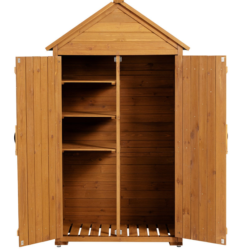 Byan Wood Storage Shed, Yellow Brown