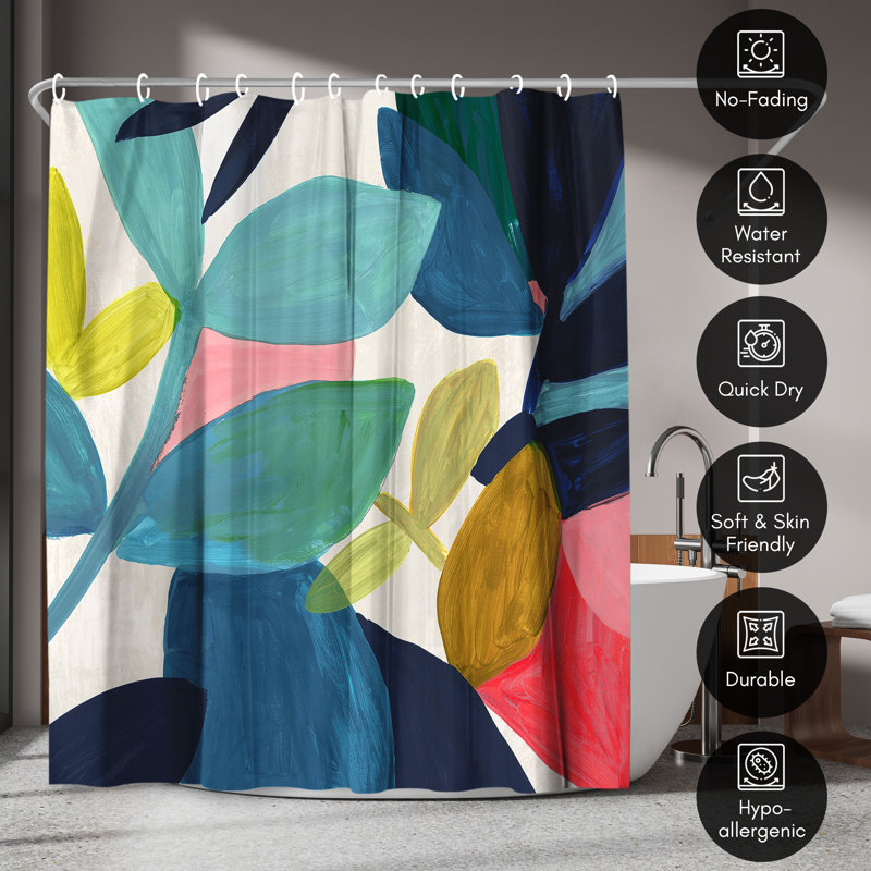 Strayer Polyester Floral Shower Curtain