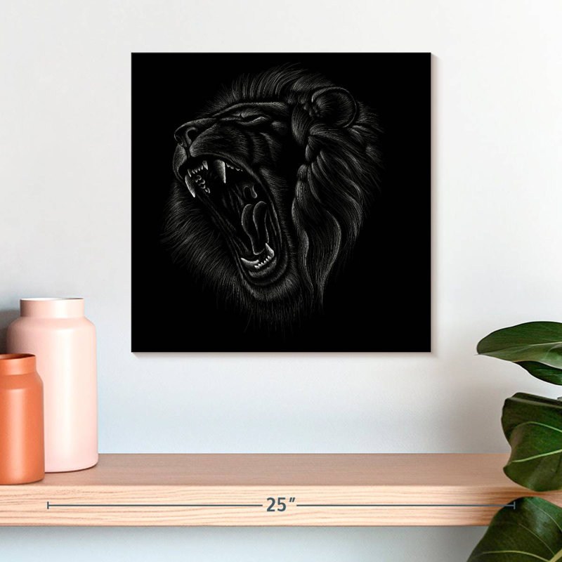 Brampt Angry Lion Head, 16" H x 16" W