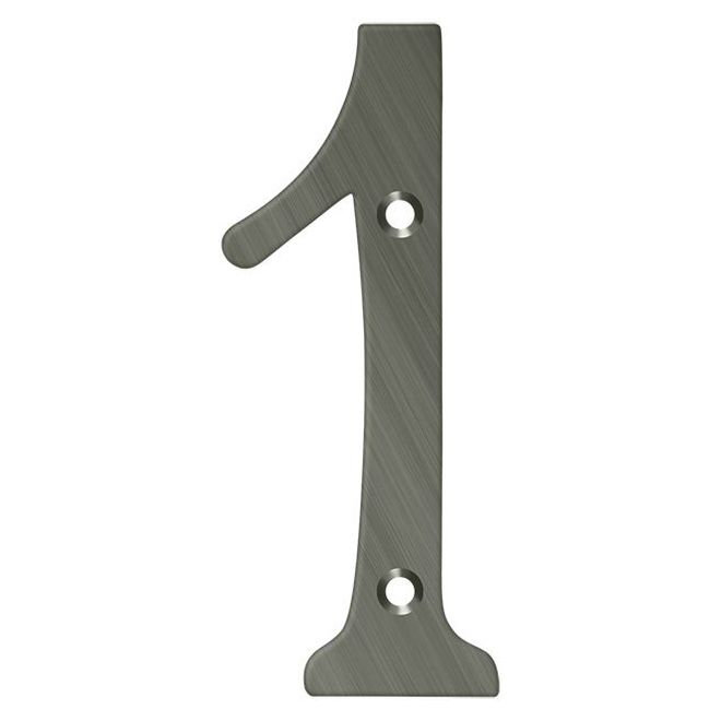Chiffres de 4 po Deltana, Nickel antique, 1
