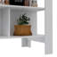 Îlot de cuisine, table de cuisine H 35 po, quatre pieds, trois tablettes de rangement ouvertes