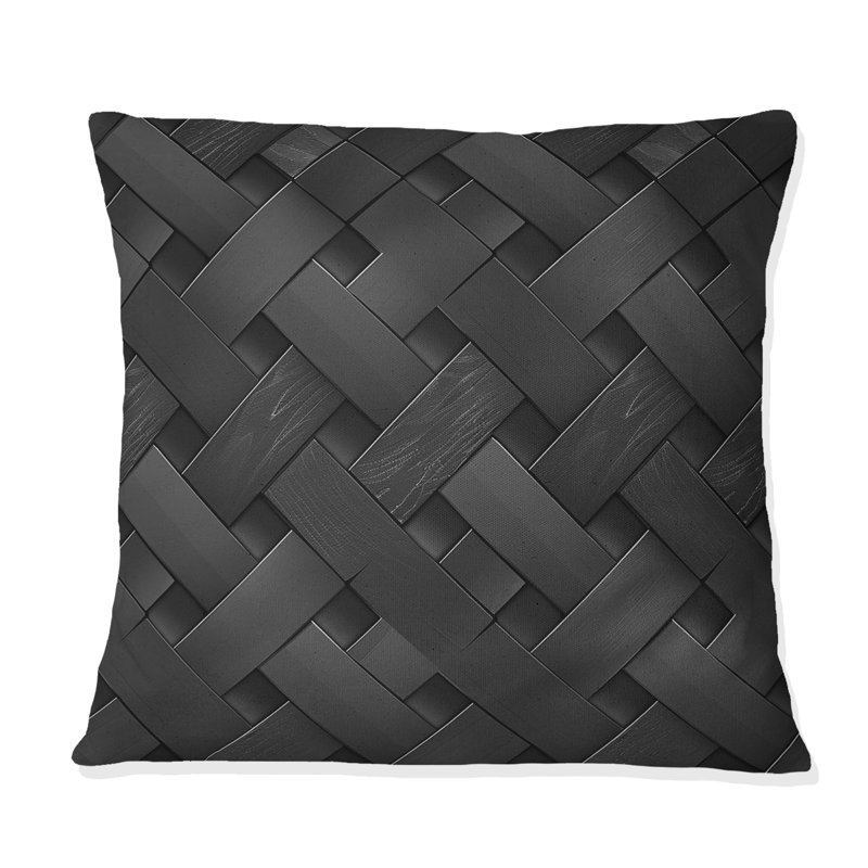 Coussin décoratif noir Modern, H 18 po x l 18 po