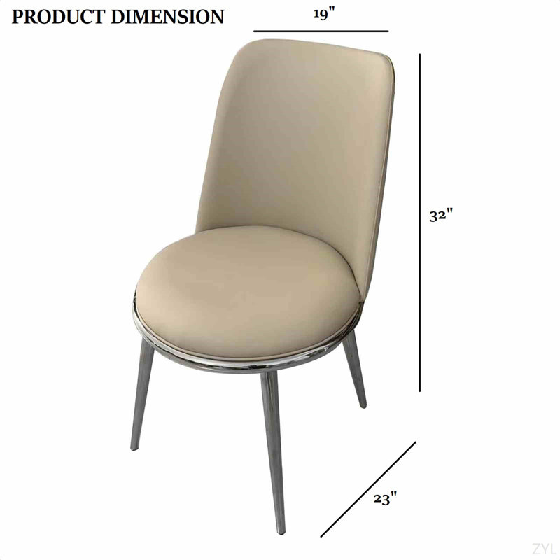 Chaise de salle à manger 2 pièces, Argent argent