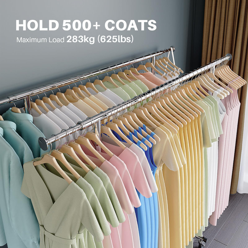 Adjustable Rolling Clothing Rack