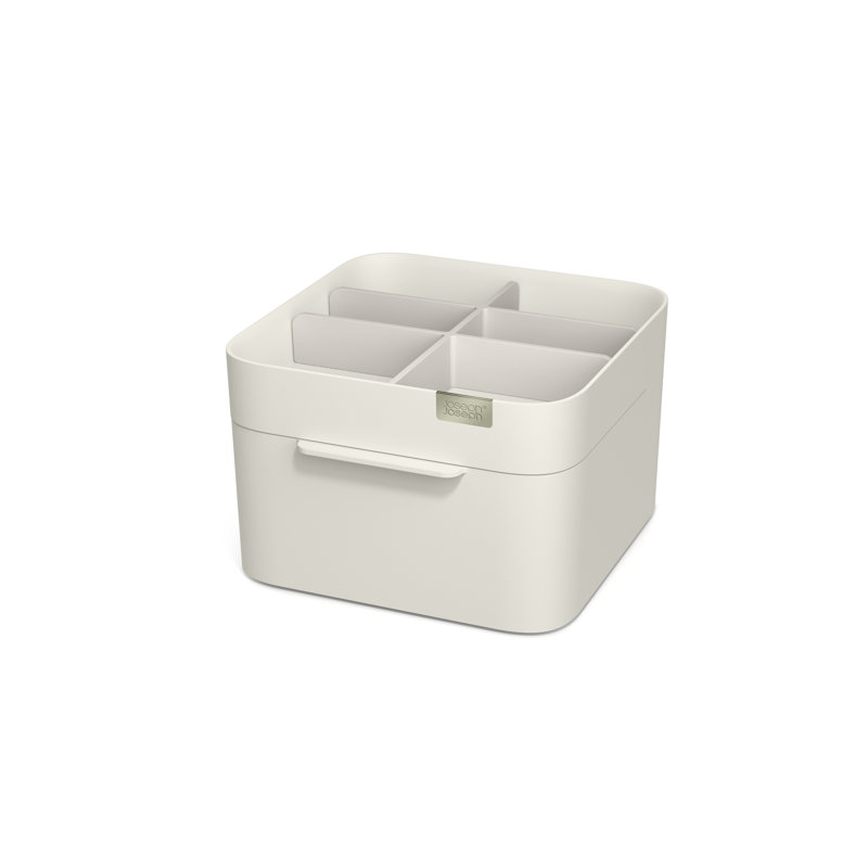 Off-White ABS Cosmetic Organizer with Drawer