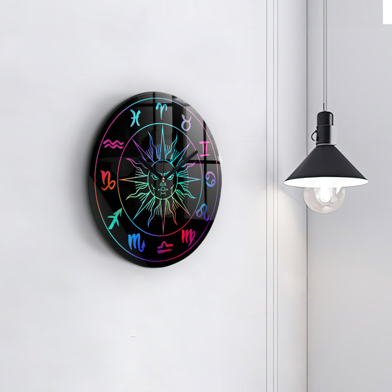 Glass Wall Clock, Multicolour