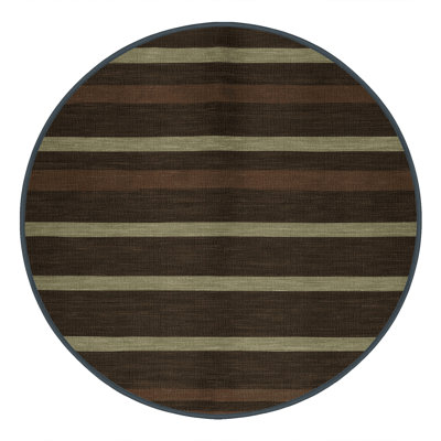 Machine Washable Horizontal Stripes Brown Area Rug