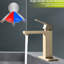 Robinet de salle de bain à 1 trou - Design moderne en acier inoxydable brossé doré avec ensemble de drain-121677874