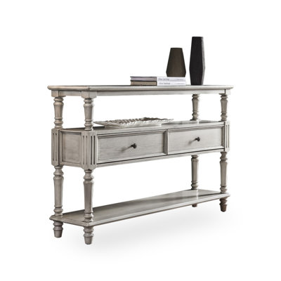 White Solid wood Rectangular Console Table