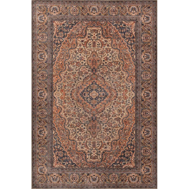 Tapis brun à motif tissé rétro, Rectangle 8 pi 3 po x 11 pi 6 po