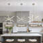 Lustre moderne 4 lumières à DEL à intensité variable-334896833