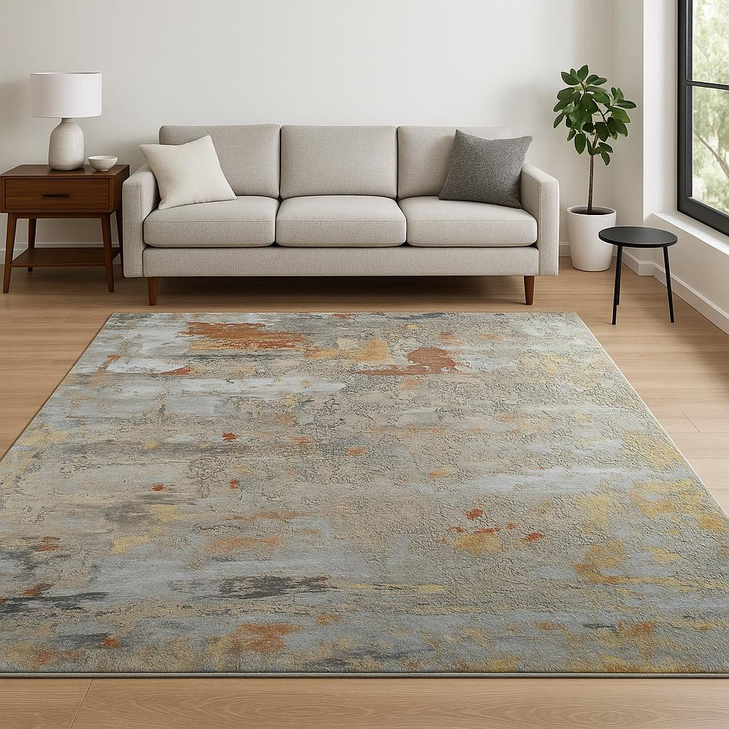 Bungalow Rose 8' X 10' Blue Abstract Hand Knotted Area Rug | Wayfair