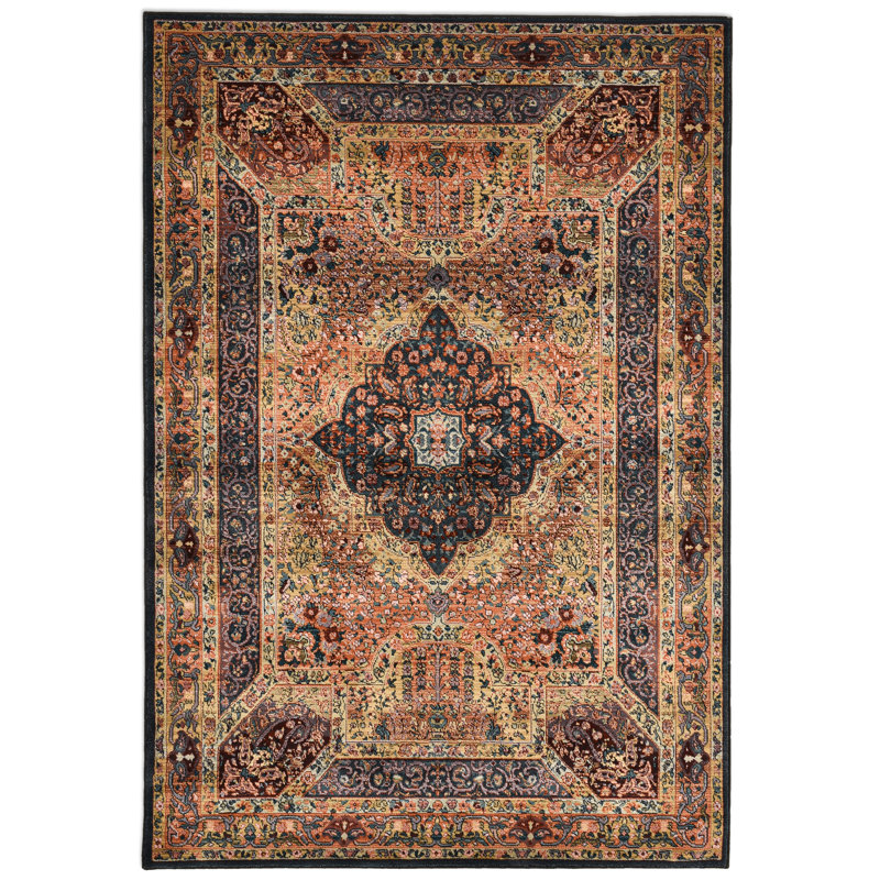 Gold/Blue/Red Rug, Rectangle 90 x 160cm