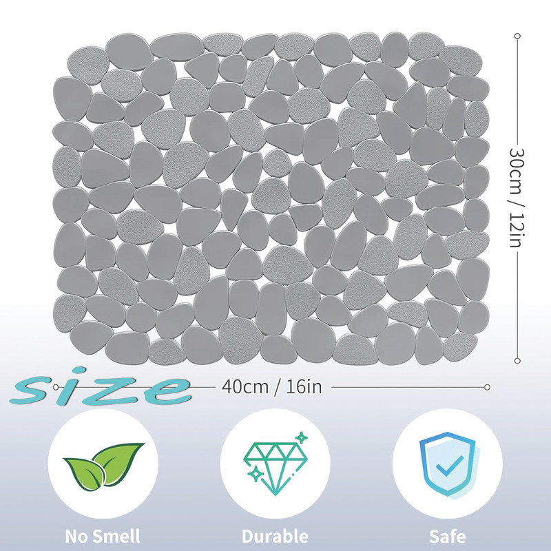 Pebble Sink Mats,PVC Saddle Protectors(2 Pack), Grey