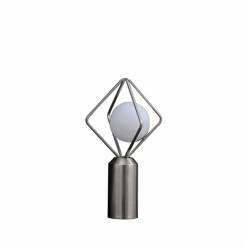 Lampe de table en métal argenté