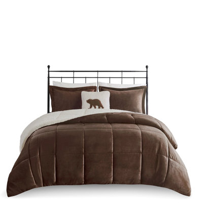 Cozy King Comforter - To Blend 20"W X 36"L Shams, 18"W 18"L Pillow Relaxing Ambiance Brown , Machine Washable 102"W 86"L Comforter, 2 1 Decorative Soft And