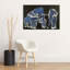 «Blue Elephant Family Abstract Minimalist Modern Elephant Nature Wildlife», reproduction d'art murale-129970386