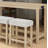 Multifunctional 4-Piece Bar Table And Chair Set | 59-Inch Main Table With Socket (Three-Way Design, Bar / Dining Table / Sofa Table), 3 Cushioned Stools, Suitable For Living Room / Dining Room / Kitchen-1967959346