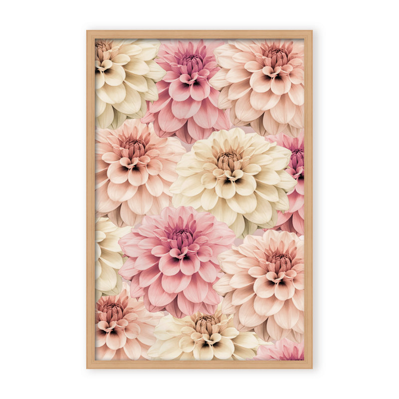 Nature Inspired Dahlia by  - Picture Frame Graphic Art on Paper, 24" H x 16" W x 1.125" D, Framed Matted Print, Beige