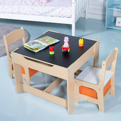 Dansby Kids 3 Piece Square Arts And Crafts Table and Chair Set
