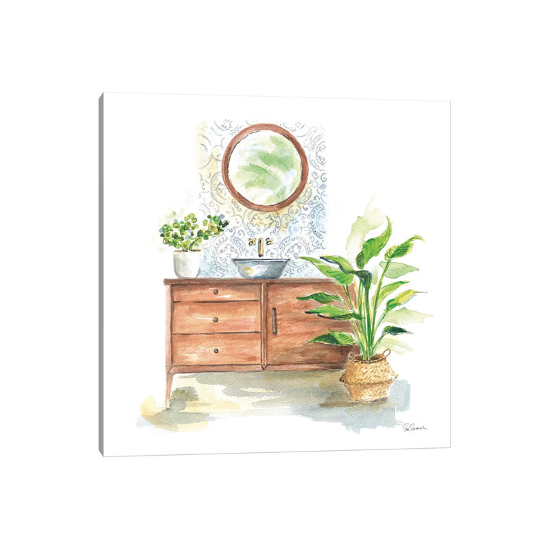 Greenery Bath I by Sue Schlabach - Painting on Canvas, Wrapped Canvas, 93.98cm H x 93.98cm W x 3.81cm D