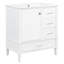 Meuble-lavabo de 30 po de largeur, poignées en alliage de zinc, tablettes à double porte, lavabo anti-taches-1546961062