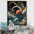 Toile avec cadre flottant or