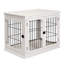 Mobilier pour petit chenil, deux portes verrouillables, décoration mignonne pour chiot d'intérieur, meubles chiot blanc, bout de cage, verrouillable, 2 côtés d'ouverture,