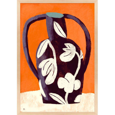 Black Vase White Flowers by Marco Marella for Studio M - Framed Wall Art